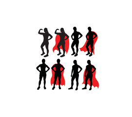Super Mother  Hero  Silhouettes, art vector design
