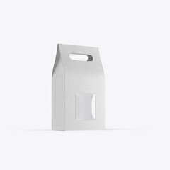 Food Paper Bag with Plastic Window Mockup. 3D render