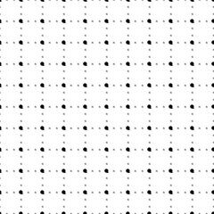 Square seamless background pattern from black tape measure symbols are different sizes and opacity. The pattern is evenly filled. Vector illustration on white background