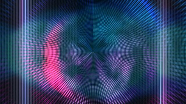 Colorful disco lights on stage, motion holidays and club style background