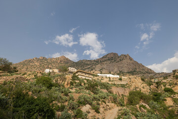 Fototapeta na wymiar Views of the Jabal Shada Mountain Reserve in the Al Baha region of Saudi Arabia