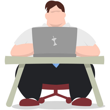 Character working man sitting work