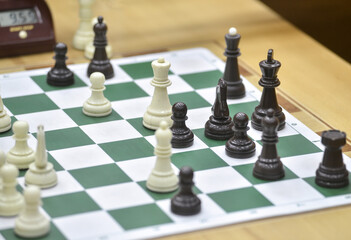 close-up shot of chess pieces on a chessboard