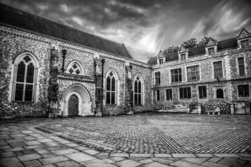 Grey shot of Winchester Castle, England