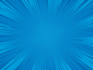 Naklejka premium Blue comic explosion background