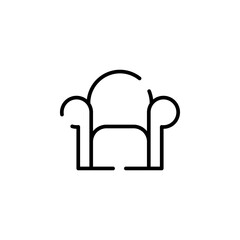 Chair, Seat Dotted Line Icon Vector Illustration Logo Template. Suitable For Many Purposes.