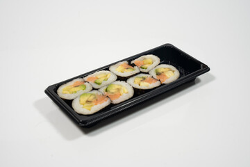 set of sushi in white background