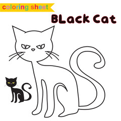 Coloring page for children. Coloring page Halloween edition. Fun activity for kids. Vector illustration.