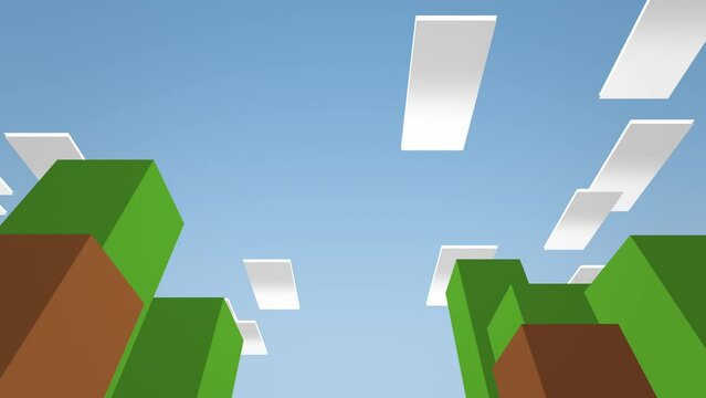 Pixels geometric shapes in 80s style, motion abstract game, futuristic and retro style background