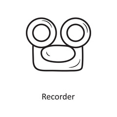 Recorder outline Icon Design illustration. Media Control Symbol on White background EPS 10 File