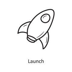 launch outline Icon Design illustration. Media Control Symbol on White background EPS 10 File