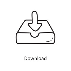 Download outline Icon Design illustration. Media Control Symbol on White background EPS 10 File