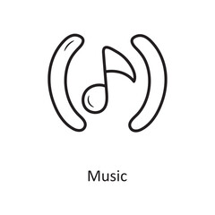 Music outline Icon Design illustration. Media Control Symbol on White background EPS 10 File