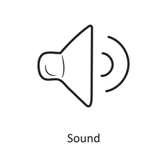 Sound outline Icon Design illustration. Media Control Symbol on White background EPS 10 File