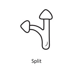 Split outline Icon Design illustration. Media Control Symbol on White background EPS 10 File