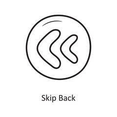  Skip Back outline Icon Design illustration. Media Control Symbol on White background EPS 10 File
