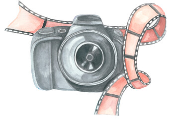 Watercolot illustration of camera