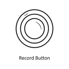 Record Button outline Icon Design illustration. Media Control Symbol on White background EPS 10 File