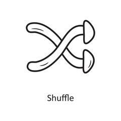 Shuffle outline Icon Design illustration. Media Control Symbol on White background EPS 10 File