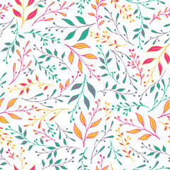 Floral sprouts pattern seamless design. Tropical