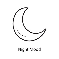 Night Mood outline Icon Design illustration. Media Control Symbol on White background EPS 10 File