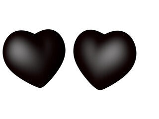 ABSTRACT 2 BLACK HEARTS 3D RENDER