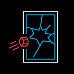 Broken store vector flat icon. Protest, strike