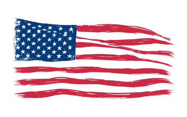 Obraz premium grunge flag of USA on the white background vector illustration
