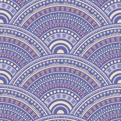 Ethnic circle shapes seamless geometric pattern. © SunwArt