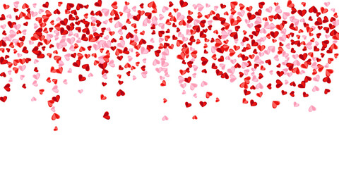 Origami rosy heart shapes romantic background design. Birthday surprise party decor. Present gift