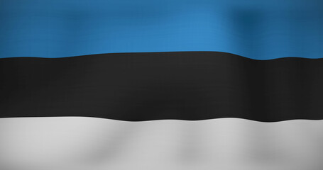 Obraz premium Image of data processing over flag of estonia