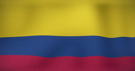 Fototapeta premium Image of data processing over flag of colombia