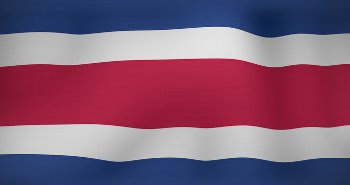 Image of data processing over flag of costa rica