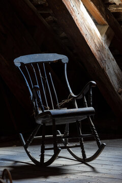 Copenhagen, Denmark An old rocking chair in an attic.