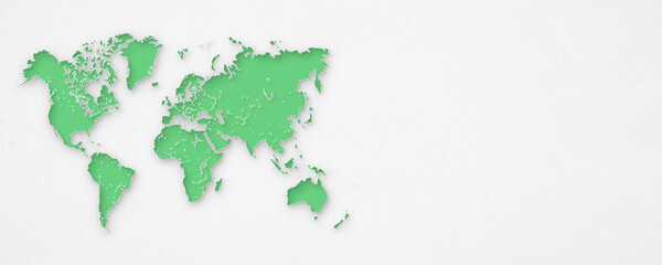 green world map gray background - shadow