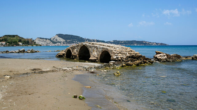 Venetian Bridge of Argassi in Zakynthos Island, Greece
