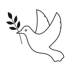 peace dove icon with trendy design