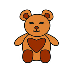 bear doll icon with trendy design