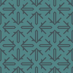 Seamless arrows vector. Tribal wallpaper. Ethnic ornament. Folk pattern. Geeometric backdrop. Mosaics motif. Grid background. Digital paper. Textile print. Ethnical web design. Abstract image