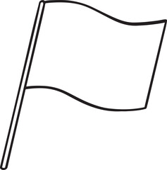 flag icon with handdrawn doodle cartoon style vector