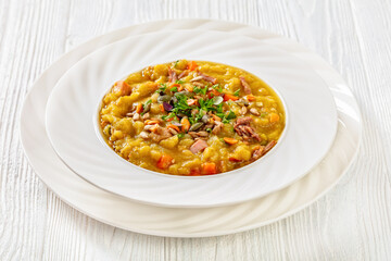 Finnish split pea soup Hernekeitto with pork meat