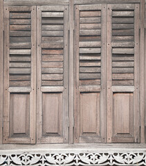portrait of classic wooden window