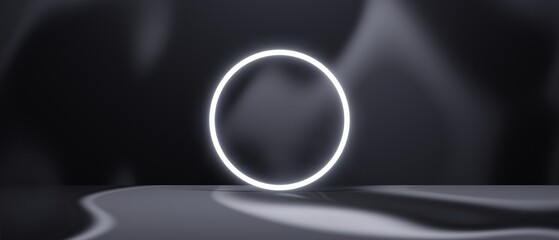 black podium stage pedestal for cosmetic product showcase scene, 3d illustration rendering