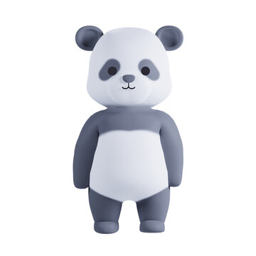 3d render cute panda