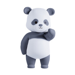 Plakat 3d render cute panda