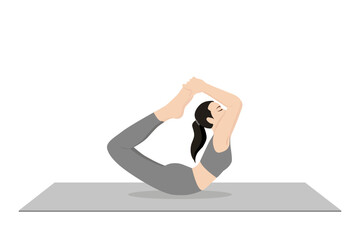 Fototapeta premium Full Bow Pose, Poorna Dhanurasana
