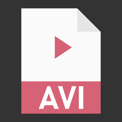 Modern flat design of AVI file icon for web