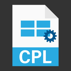 Modern flat design of CPL file icon for web