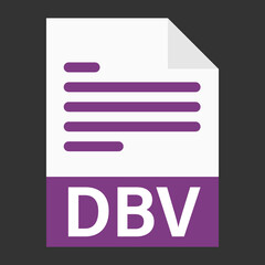 Fototapeta premium Modern flat design of DBV file icon for web