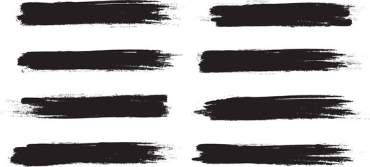 Black brush stroke set isolated on background. Collection of trendy brush stroke vector for black ink paint, grunge backdrop, dirt banner, watercolor design and dirty texture. Brush stroke vector
